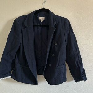 Navy blazer. Cotton. Loft. Size 8